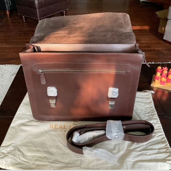 The Real Leather Company "The Heritage" Brown Leather Briefcase 2025 NWT - Picture 6 of 7